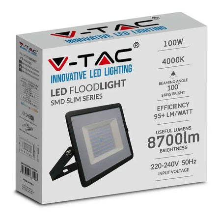 Reflector Led Smd 100w 6500k Ip65 - Negru
