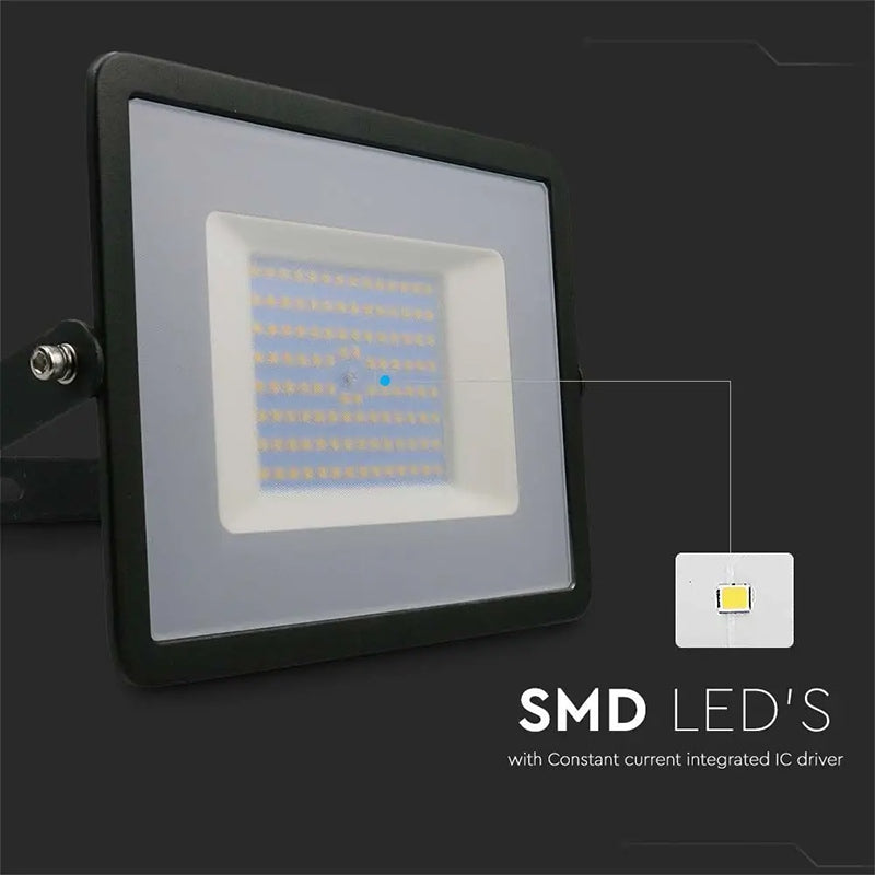 Reflector Led Smd 100w 6500k Ip65 - Negru