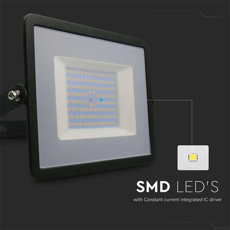Reflector Led Smd 100w 6500k Ip65 - Negru