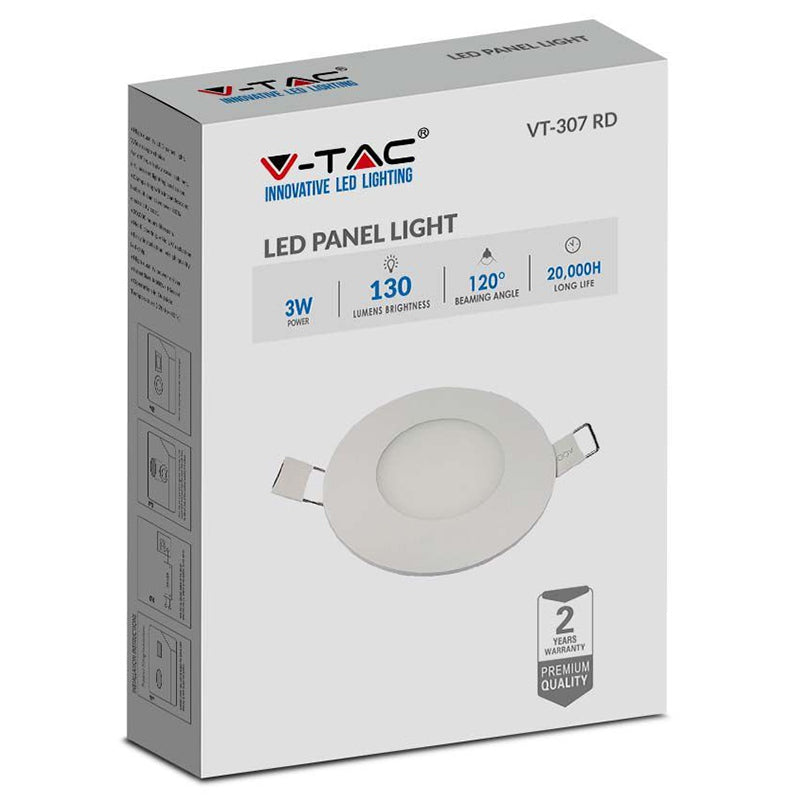 Panou Led 3w Rotund 4000k Alb Neutru