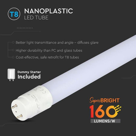 Tub Led T8 7w 60cm 6500k Alb Rece - 160lm/watt