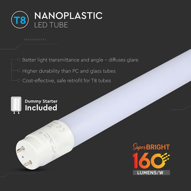 Tub LED T8 12W 120cm eficiență 160 lm/W V-Tac