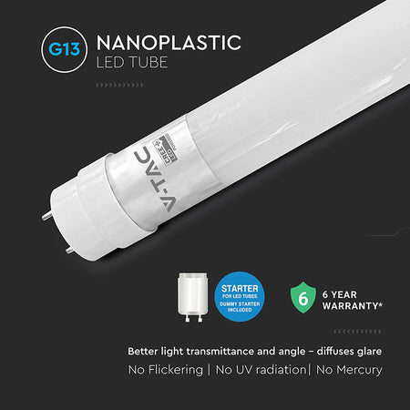 Tub LED T8 G13 din plastic 20W 150cm cu cip CREE, V-Tac
