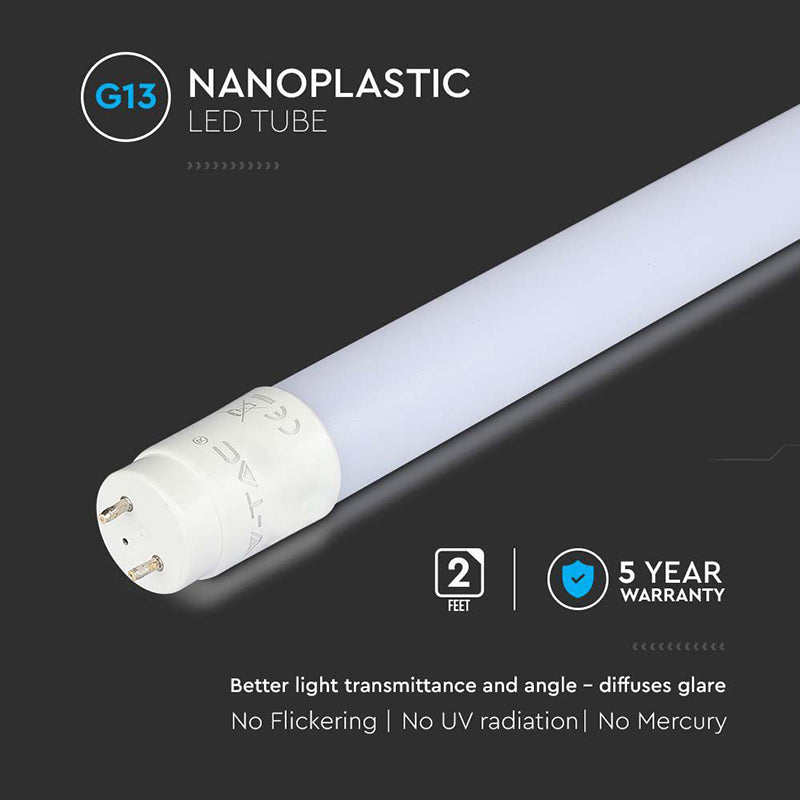 Tub LED T8 G13 plastic 7.5 W, 60 cm, 6500K, cip Samsung V-Tac SKU-21687