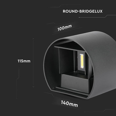 Lampă LED 6W IP65 4000K negru, aluminiu, rotundă, 700 lm, V-Tac SKU-217090