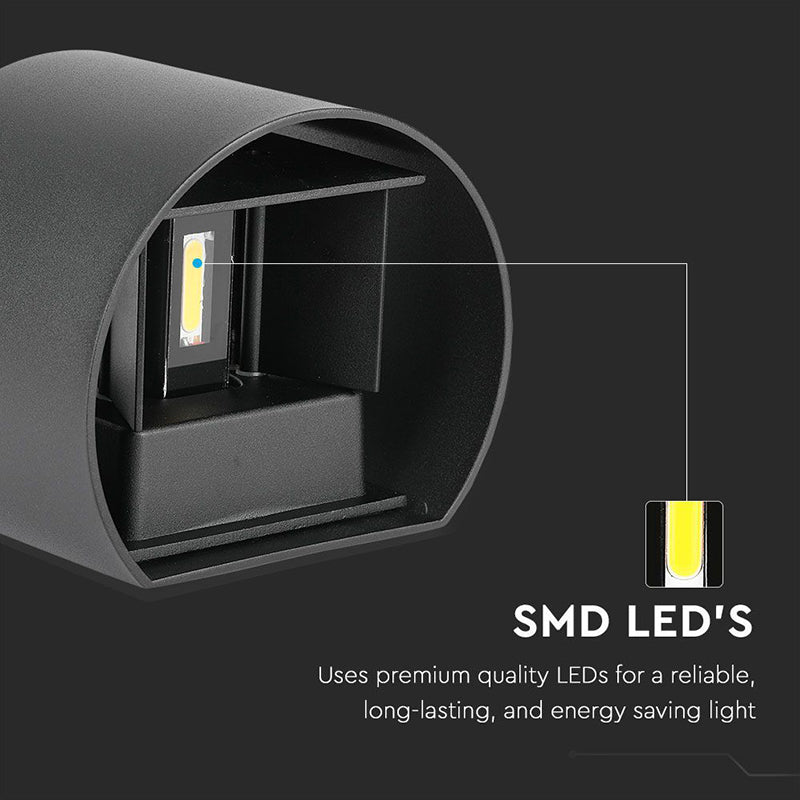 Lampă LED 6W IP65 4000K negru, aluminiu, rotundă, 700 lm, V-Tac SKU-217090