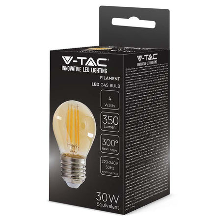 Bec LED G45 E27 4W filament 2200K alb cald V-Tac SKU-217100