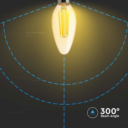 Bec LED E14 4W cu filament 2200K alb cald V-Tac SKU-217113