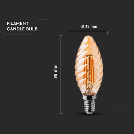 Bec Led E14 4w Cu Filament 2200k
