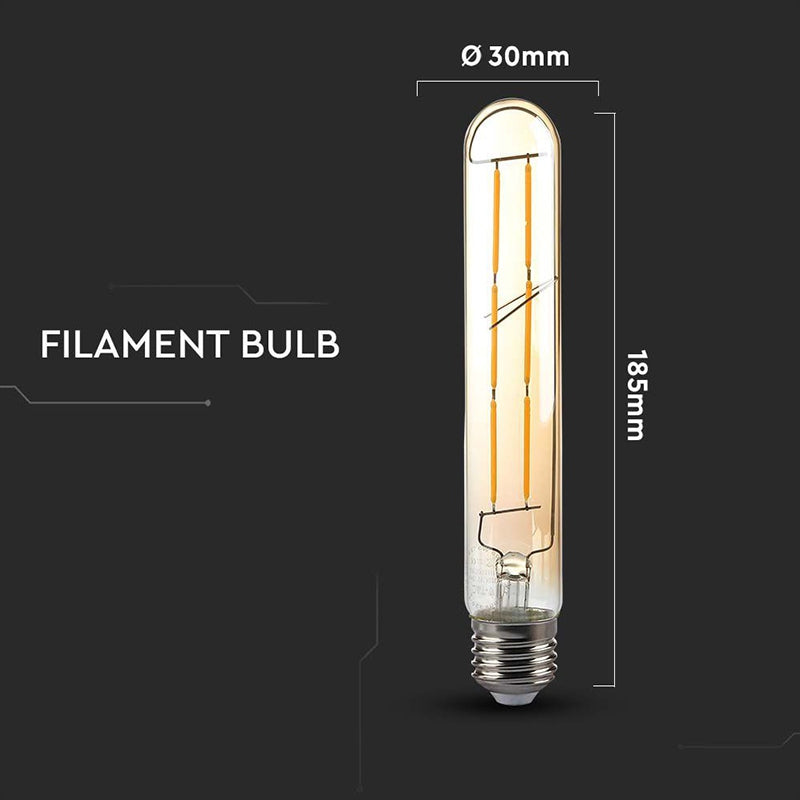 Bec LED T30 E27 cu filament 6W 2200K alb cald V-Tac SKU-217143