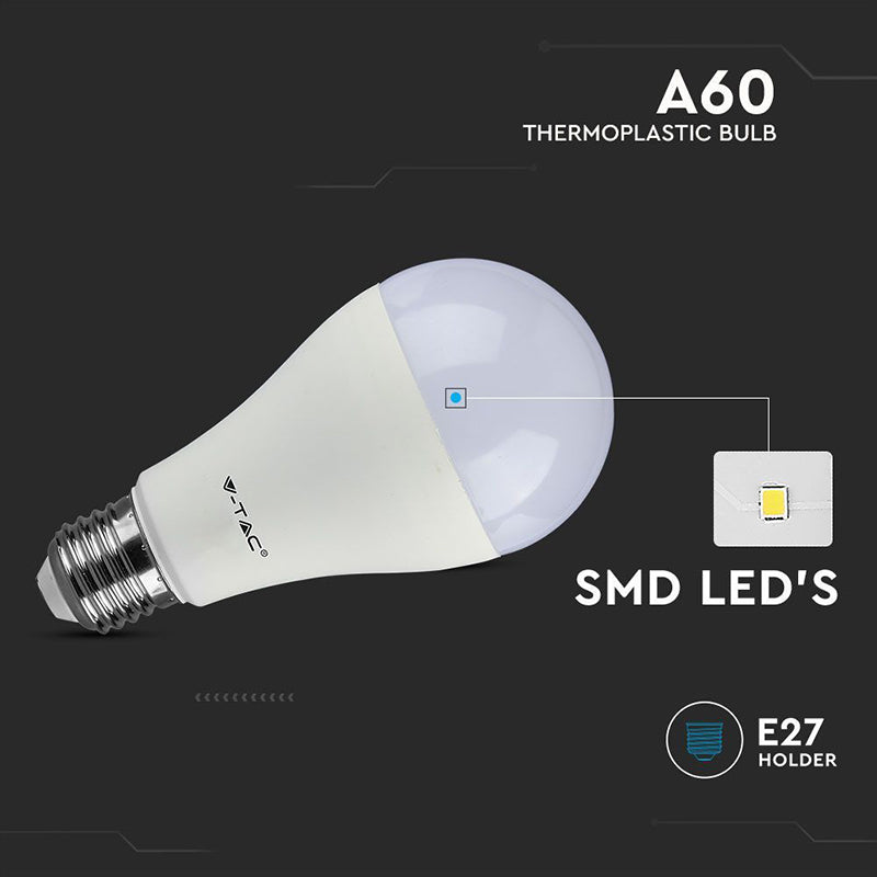 Set 3 becuri LED 8.5W E27 A60, 806 lm, V-Tac