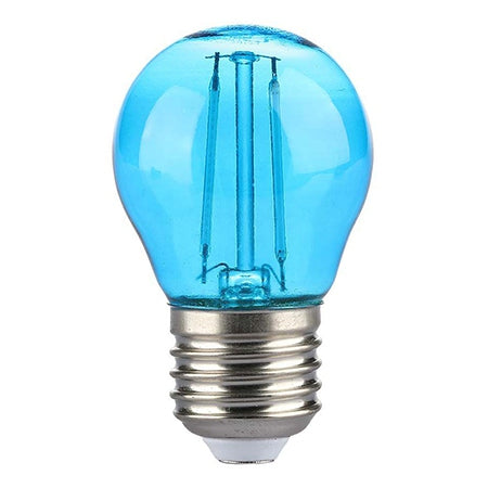 Bec LED G45 E27 2 W cu filament și lumină albastră V-Tac SKU-217412