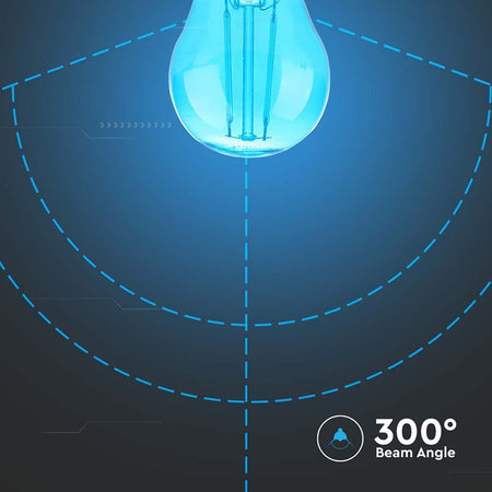 Bec LED G45 E27 2 W cu filament și lumină albastră V-Tac SKU-217412