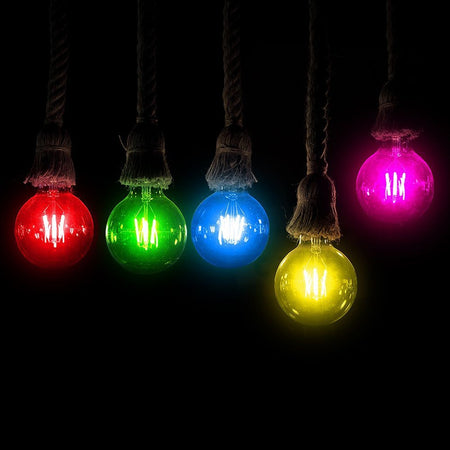 Bec LED G45 E27 2 W cu filament și lumină albastră V-Tac SKU-217412