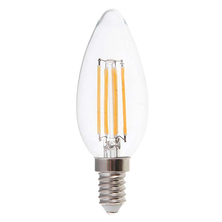 Bec LED E14 6W cu filament tip lumânare eficient V-Tac