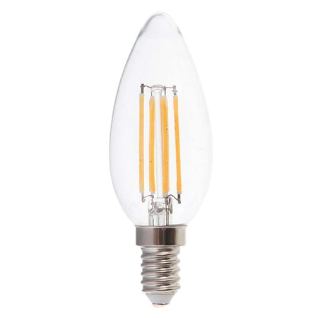 Bec LED E14 6W cu filament tip lumânare eficient V-Tac