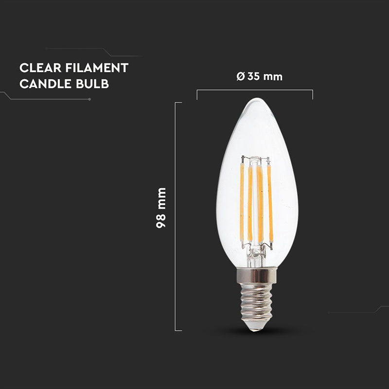 Bec Led E14 6w Cu Filament 4000k Alb Neutru