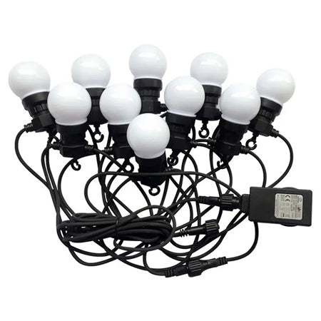 Șir iluminat festiv LED 5 m, 10 becuri, 3000K, exterior IP44 V-Tac SKU-217436