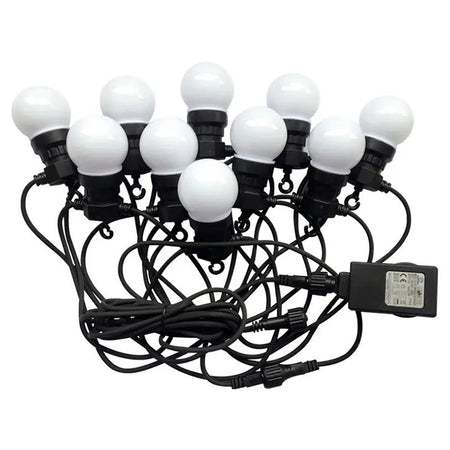 Șir iluminat festiv LED 5 m, 10 becuri, 3000K, exterior IP44 V-Tac SKU-217436