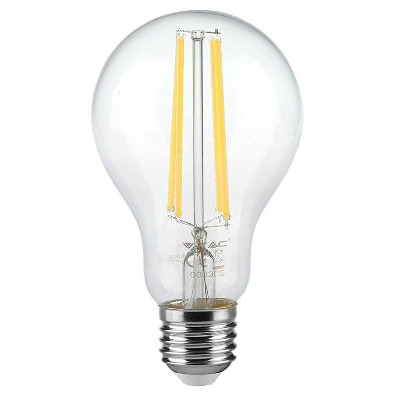Bec LED filament A60 E27 12 W 3000K alb cald, IP20, V-Tac SKU-217458