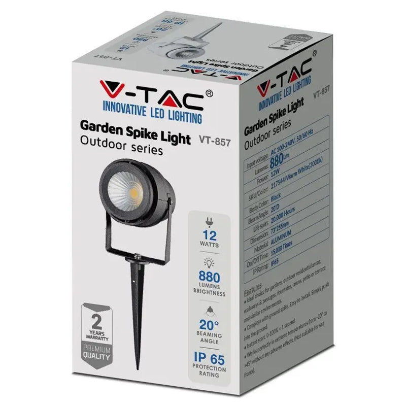 Lampa Gradina Ip65 12w 4000k Alb Neutru - Negru