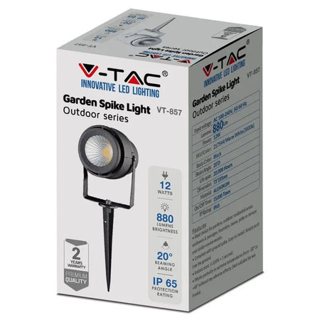 Lampa Gradina Ip65 12w 4000k Alb Neutru - Negru