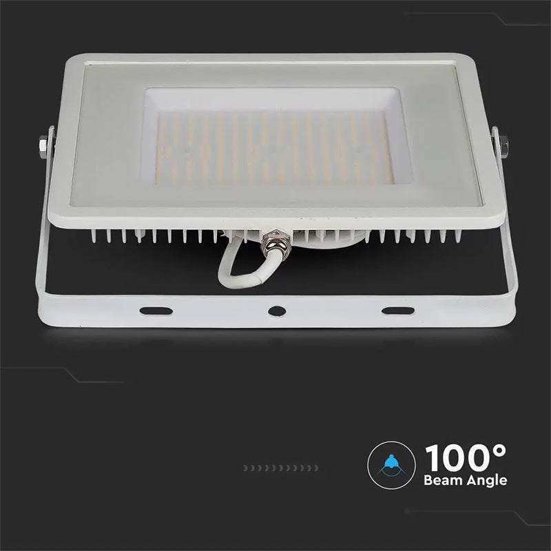 Reflector LED SMD Slim 100W 115lm/W 4000K IP65 alb cu cip Samsung V-Tac SKU-21768
