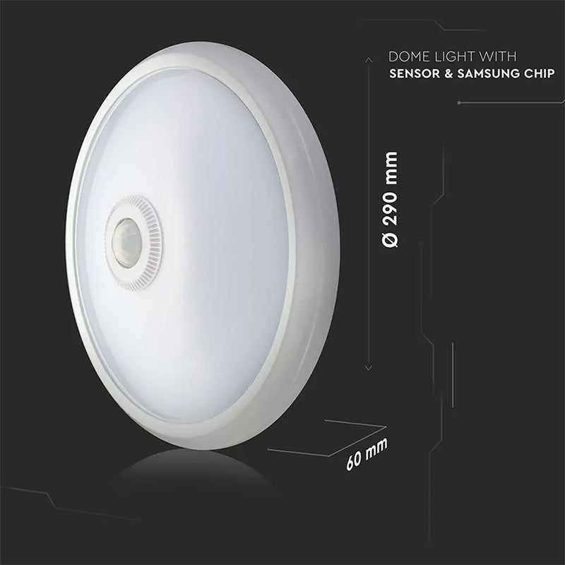 Plafoniera Led 12w Ip20 Senzor De Miscare 4000k Alb Neutru