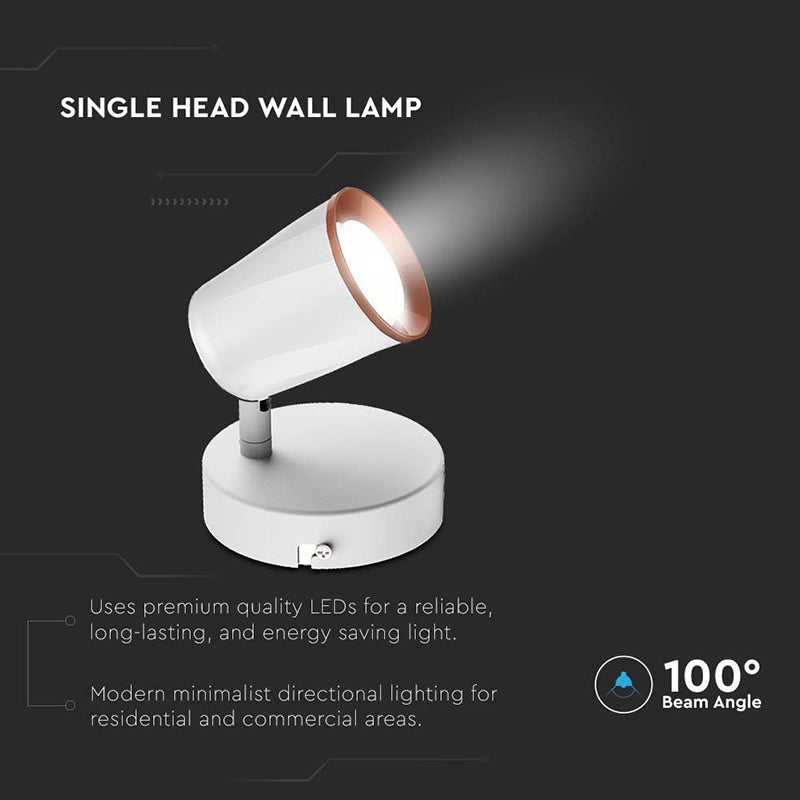 Lampa Led Montaj Perete 6w 4000k Alb Neutru - Alb