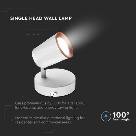 Lampa Led Montaj Perete 6w 4000k Alb Neutru - Alb