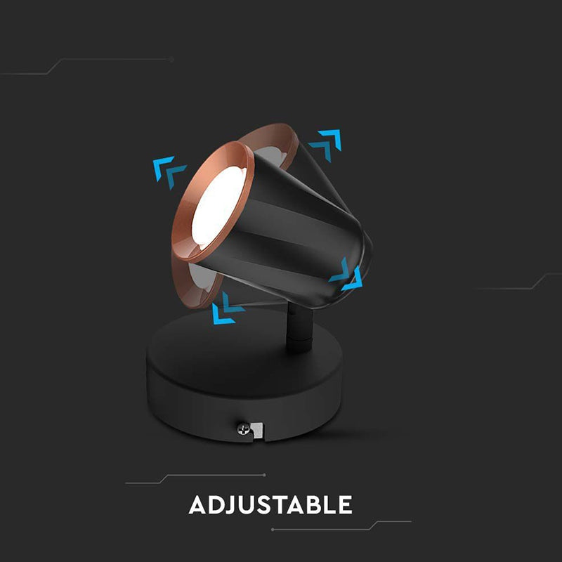 Lampă LED de perete neagră 5 W cu lumină alb neutru 4000 K V-Tac SKU-218253