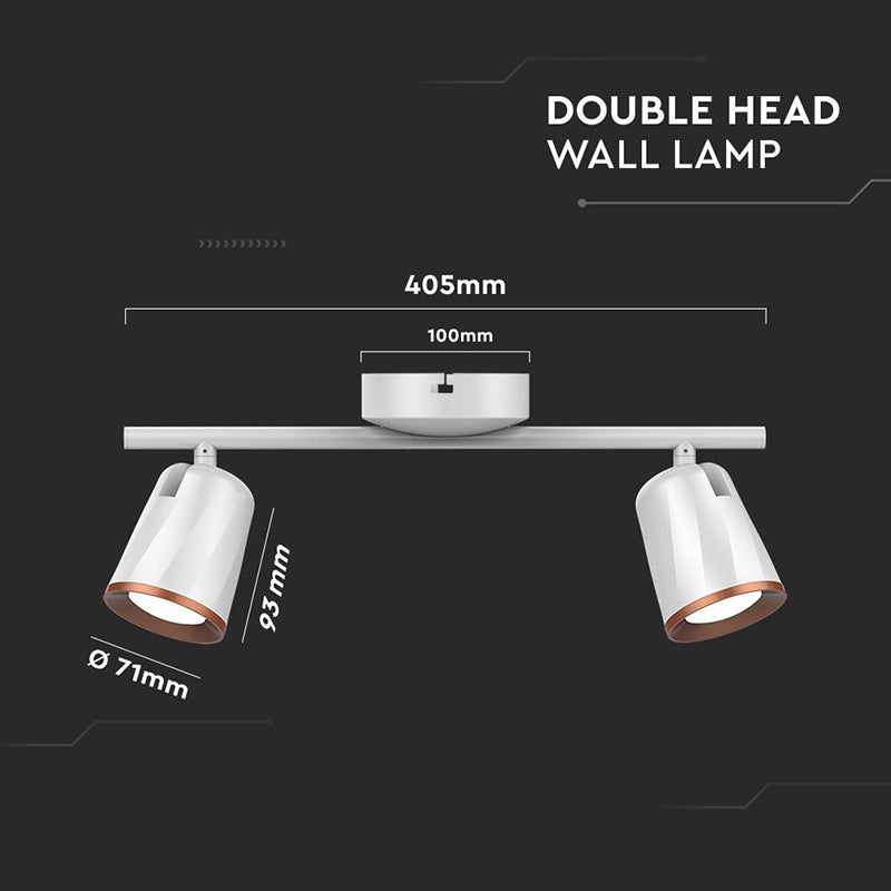 Lampa Led Montaj Perete 2x6w 4000k Alb Neutru - Alb