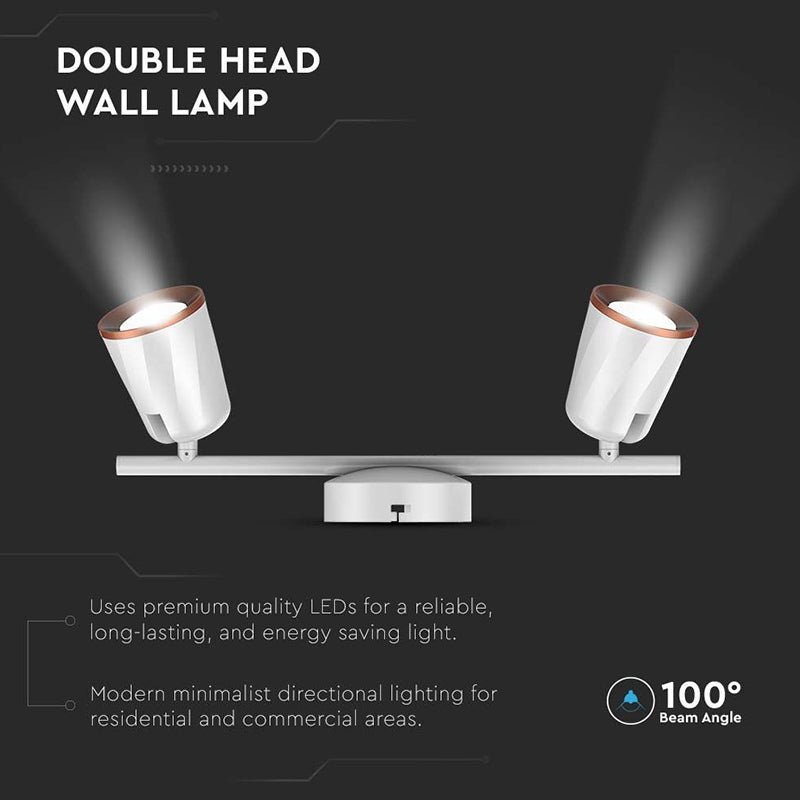 Lampa Led Montaj Perete 2x6w 4000k Alb Neutru - Alb