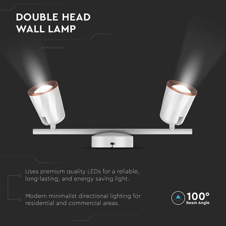 Lampa Led Montaj Perete 2x6w 4000k Alb Neutru - Alb