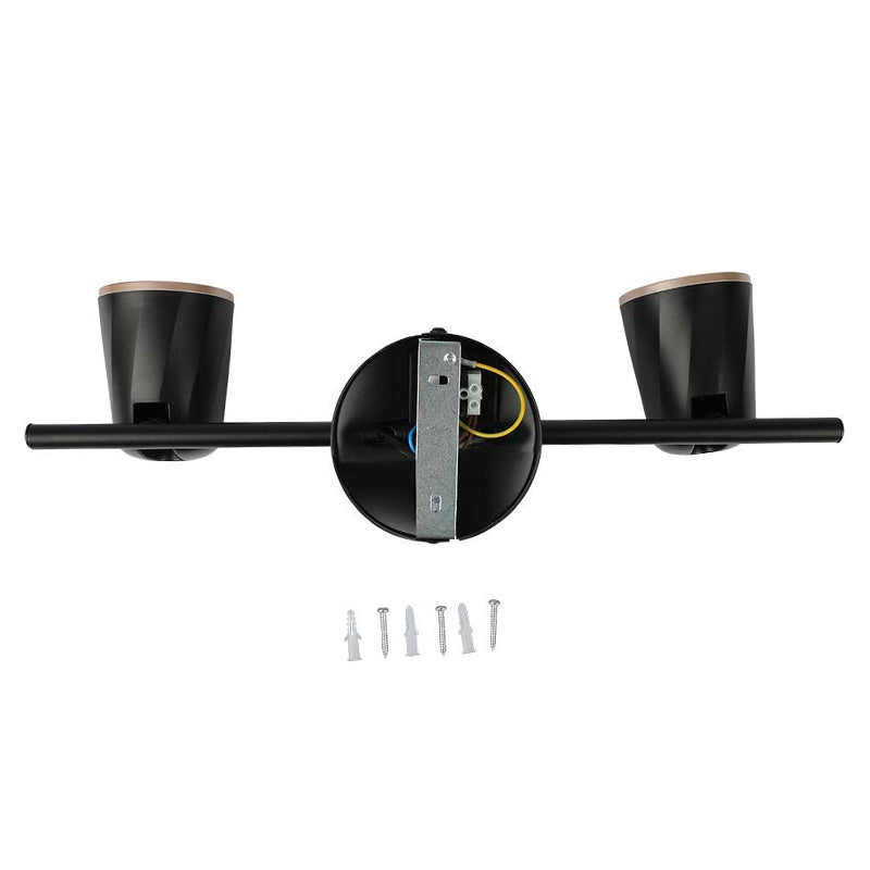 Lampa Led Montaj Perete 2x6w 4000k Alb Neutru - Negru