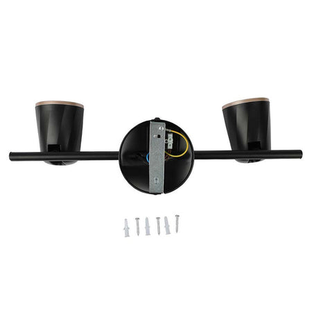 Lampa Led Montaj Perete 2x6w 4000k Alb Neutru - Negru