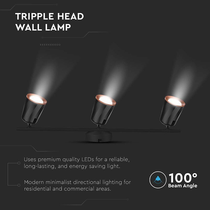 Lampă LED cu montaj pe perete 18 W 4000 K alb neutru neagră V-Tac SKU-218261