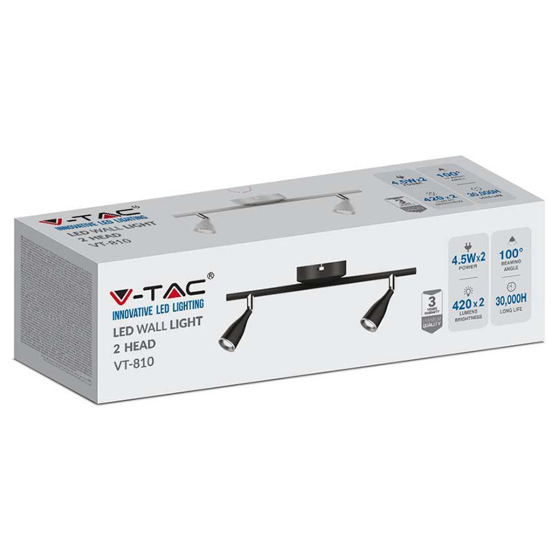 Lampă LED cu montaj pe perete de 9 W cu 840 lm și protecție IP20 V-Tac SKU-218266
