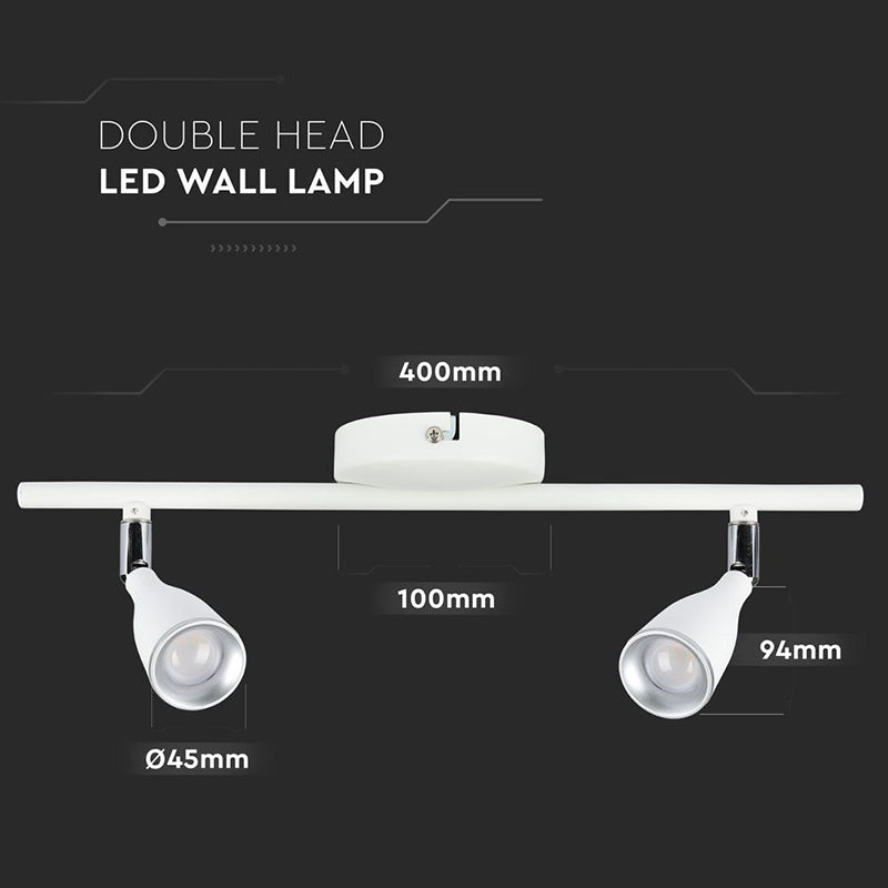 Lampă LED cu montaj pe perete de 9 W cu 840 lm și protecție IP20 V-Tac SKU-218266