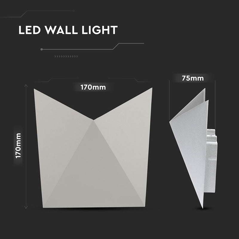 Lampă perete LED 5W IP65 3000K gri eficiență 114 lm/W V-Tac SKU-218284