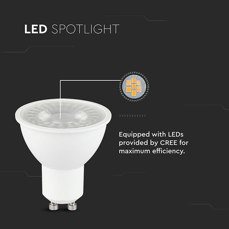 Bec spot LED GU10 7.5 W, 4000 K, cip CREE, alb neutru V-Tac SKU-218756