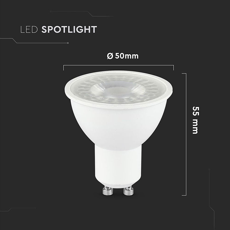 Bec spot LED GU10 7.5W 220-240V 6400K alb rece V-Tac SKU-218771