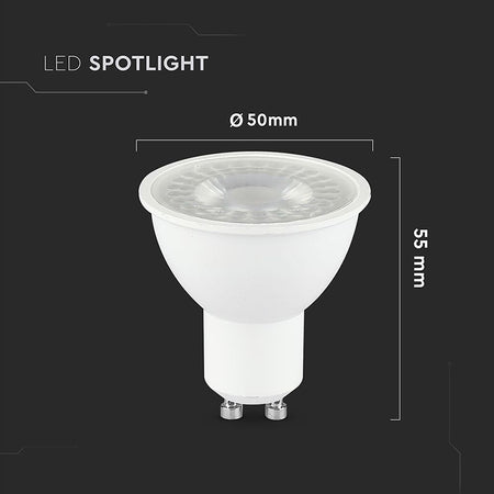 Bec spot LED GU10 7.5W 220-240V 6400K alb rece V-Tac SKU-218771
