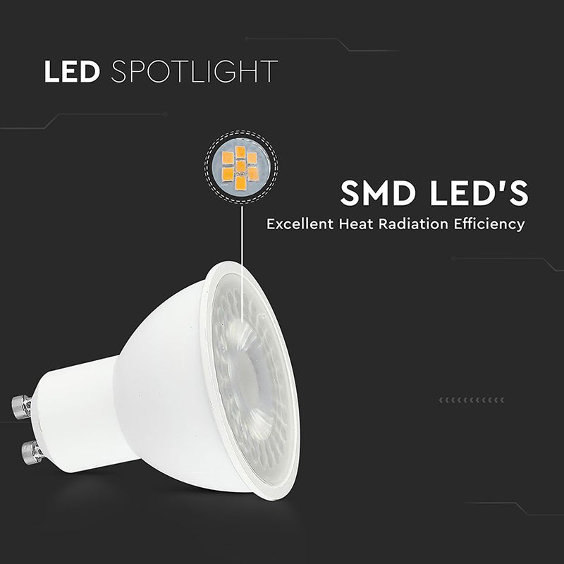 Bec spot LED GU10 7.5W 220-240V 6400K alb rece V-Tac SKU-218771