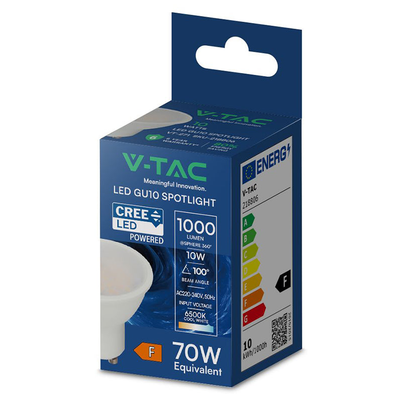 Bec spot LED GU10 10W cu cip Cree V-Tac