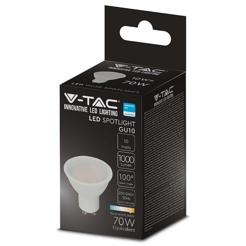 Bec Spot Led Gu10 10w 3000k Alb Cald, Cip Samsung
