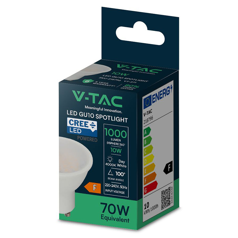 Bec spot LED GU10 10W cu cip Cree V-Tac