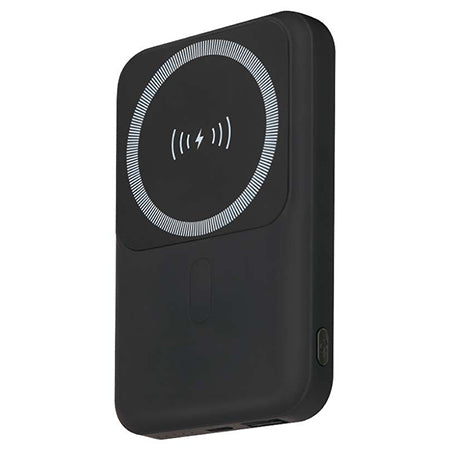 Baterie externă 10000 mAh wireless cu inel magnetic, neagră V-Tac SKU-23038