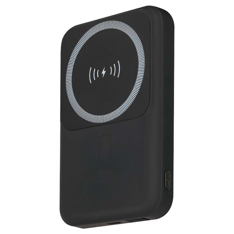 Baterie externă 10000 mAh wireless cu inel magnetic, neagră V-Tac SKU-23038