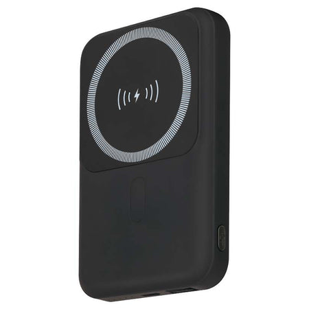 Baterie externă 10000 mAh wireless cu inel magnetic, neagră V-Tac SKU-23038